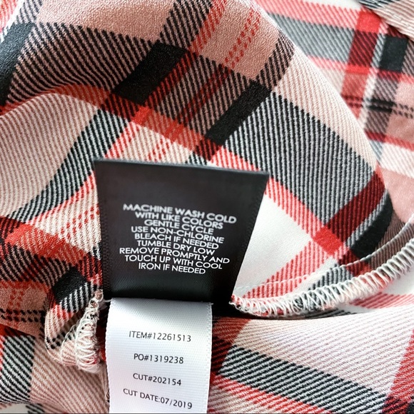 TORRID Red Plaid Georgette Tie Front Blouse Top 2X - Picture 11 of 14